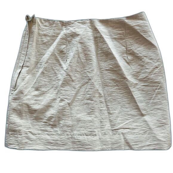 White linen blend mini skirt size 2 NWT XS - Picture 2 of 9